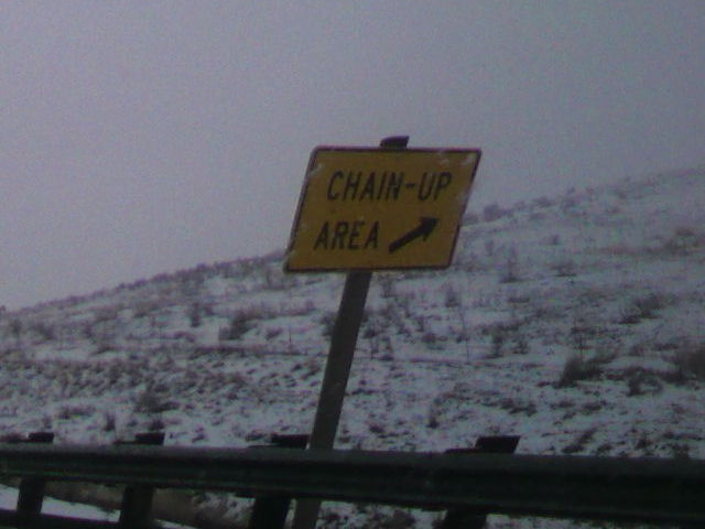 Chain-up sign